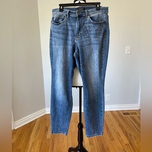 Judy Blue size 14W denim blue jeans modest mature plus size minimalist casual